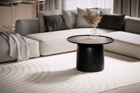 Couchtisch FineBuy Sofatisch Massivholz Schwarz 60x60x40 cm Wohnzimmertisch Rund – Ansicht 2