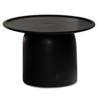 Couchtisch FineBuy Sofatisch Massivholz Schwarz 60x60x40 cm Wohnzimmertisch Rund – Ansicht 6