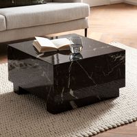 Couchtisch FineBuy Sofatisch MONOBLOC Marmor Optik 60x60x35 cm Wohnzimmertisch – Ansicht 1