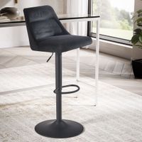 Barhocker FineBuy Küchenhocker Samt Hocker Bistrohocker Drehbar Barstuhl Modern – Ansicht 1