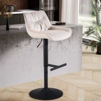 Barhocker FineBuy Küchenhocker Samt Hocker Bistrohocker Drehbar Barstuhl Modern – Ansicht 1
