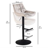 Barhocker FineBuy Küchenhocker Samt Hocker Bistrohocker Drehbar Barstuhl Modern – Ansicht 3