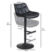 Barhocker FineBuy Küchenhocker Kunstleder Schwarz Hocker Bistrohocker Barstuhl – Ansicht 3