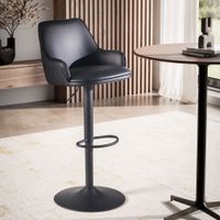 Barhocker FineBuy Küchenhocker Kunstleder Schwarz Hocker Bistrohocker Barstuhl – Ansicht 1