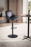 Barhocker FineBuy Küchenhocker Kunstleder Schwarz Hocker Bistrohocker Barstuhl – Ansicht 2