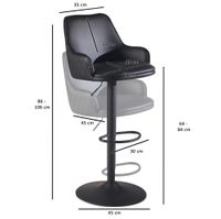 Barhocker FineBuy Küchenhocker Kunstleder Schwarz Hocker Bistrohocker Barstuhl – Ansicht 3