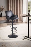 Barhocker FineBuy Küchenhocker Kunstleder Schwarz Hocker Bistrohocker Barstuhl – Ansicht 4