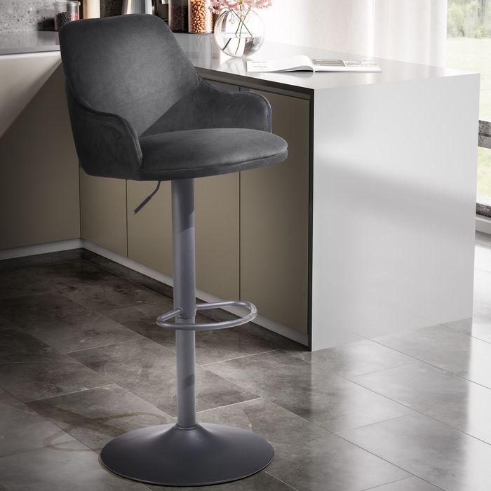 Barhocker FineBuy Küchenhocker Samt Hocker Bistrohocker Barstuhl Drehbar Modern