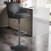 Barhocker FineBuy Küchenhocker Samt Hocker Bistrohocker Barstuhl Drehbar Modern – Ansicht 1
