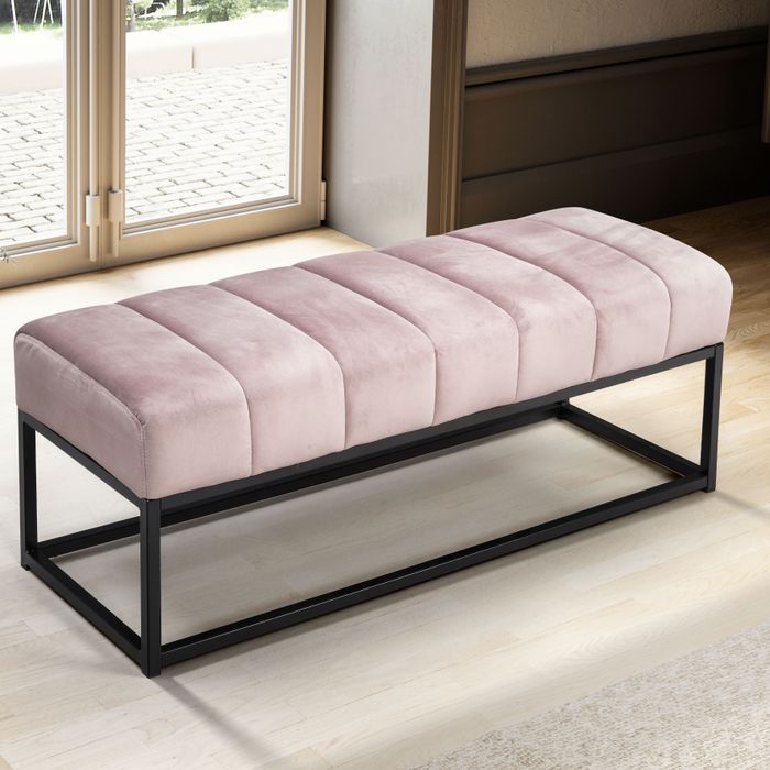 Sitzbank FineBuy Polsterbank Samt 108 cm Bettbank Flurbank Modern Bank Garderobe