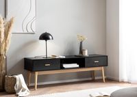 Lowboard FineBuy TV Schrank 150 cm Schwarz Schubladen Fernsehkommode Eiche – Ansicht 2