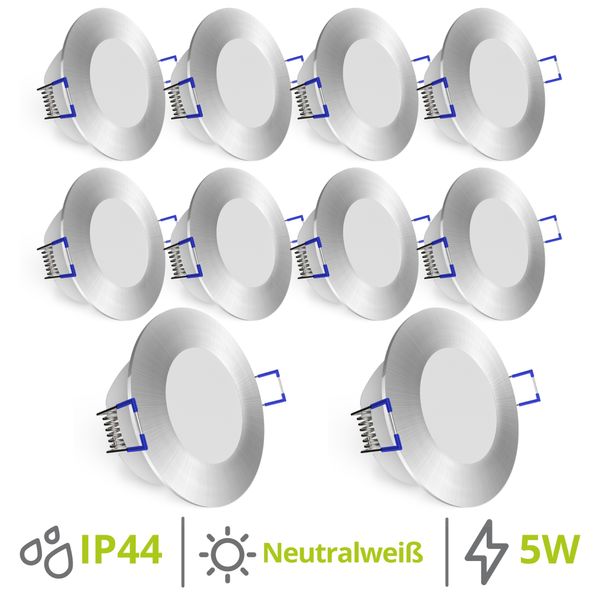 Produktbild von Linovum WEEVO 6er Set Einbaustrahler LED IP44 - 3,5W Neutralweiß Für Bad & Außen