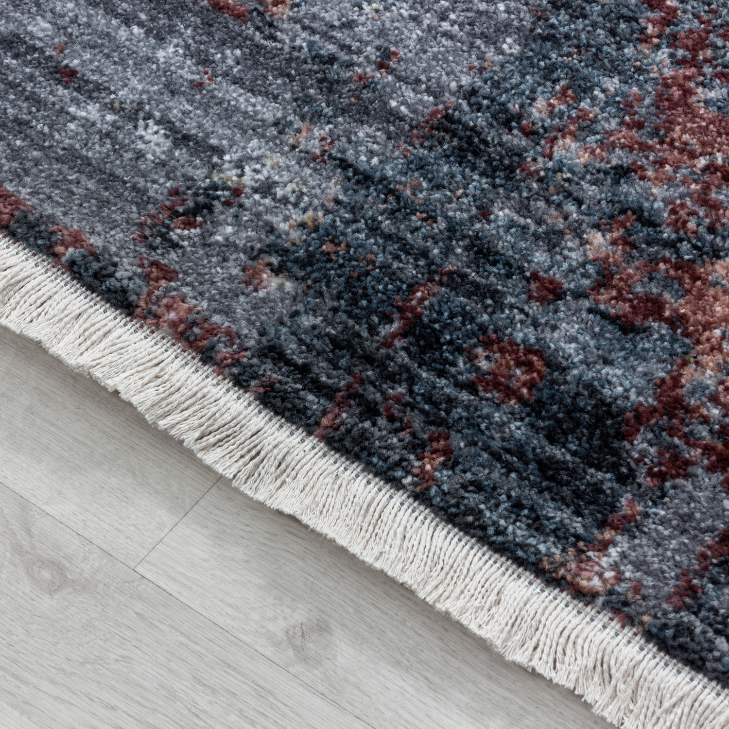 Kurzflor Wohnzimmerteppich Modernes Vintage Design Teppich Used Look