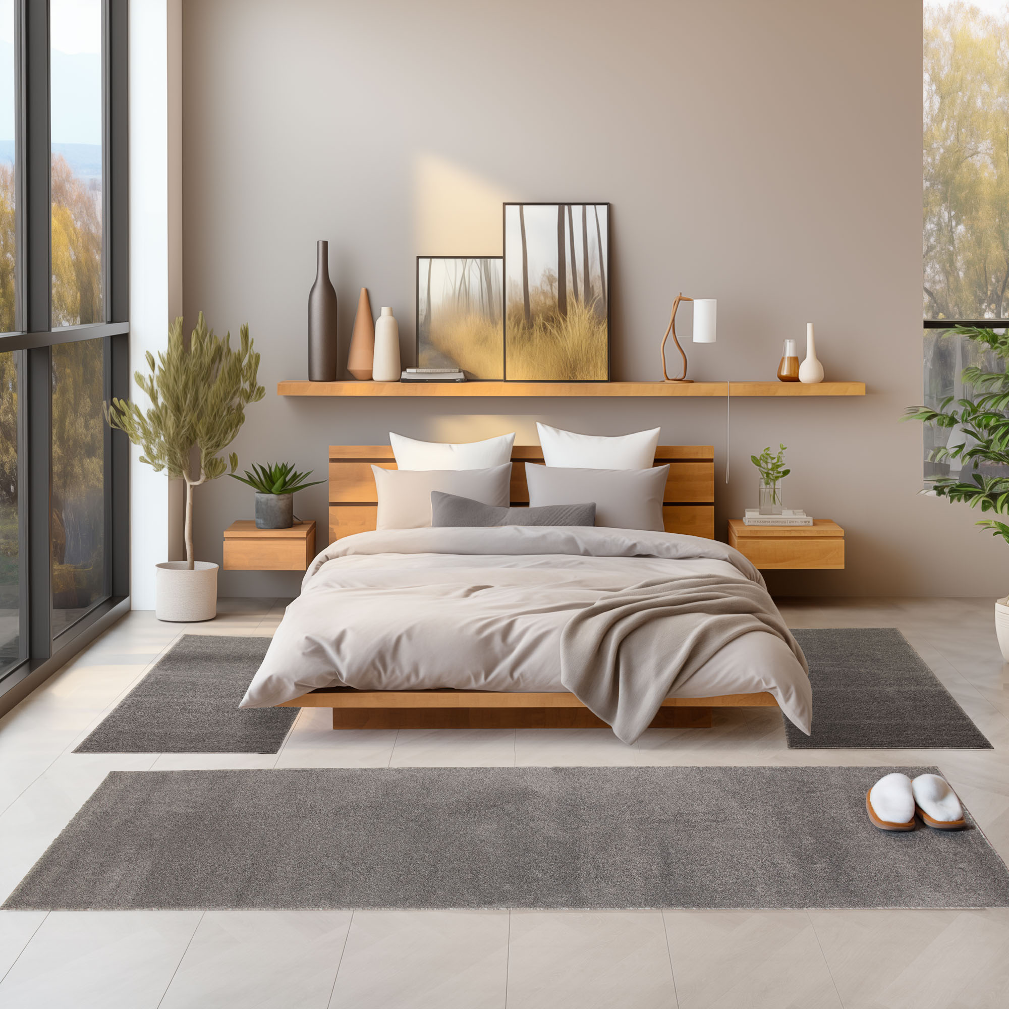 Bettumrandung Teppich 3 teilig Uni Läuferset Kurzflor Einfarbig Farbe Hellgrau Bettumrandung Teppich 3 teilig Uni Läuferset Kurzflor Einfarbig Farbe Hellgrau