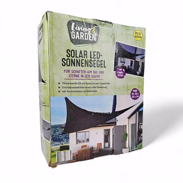 Solar LED Sonnensegel Dreieck 3x3x3m Sonnenschutz Terrasse Garten Outdoor