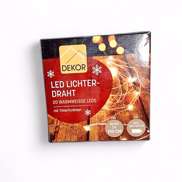 DEKOR LED Lichterdraht 1.9m Timerfunktion Batterie Innenbeleuchtung Lichterkette