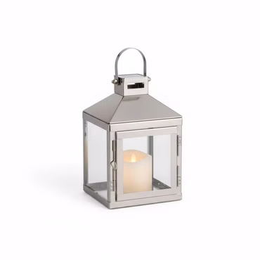 Edelstahl Laterne LED Kerze Flackereffekt Timer wetterfest Innen Außen DEKOR