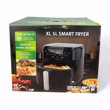 XL 5L Smart Fryer Heißluftfritteuse 8 Programme Airfryer 1300g Kapazität Schwarz