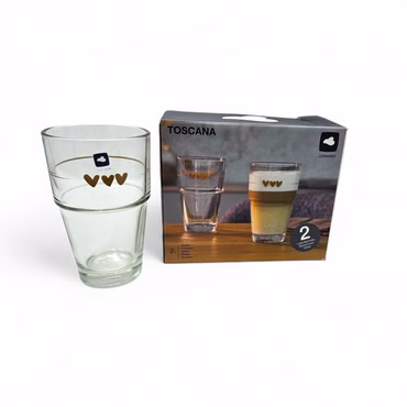 LEONARDO Toscana Latte Macchiato Gläser 2er Set Glasbecher mit Herz Motiv 410 ml