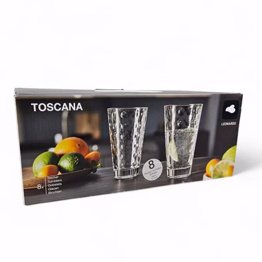 Leonardo Toscana Trinkgläser Set 8 Gläser Becher stilvolles Design Wasser