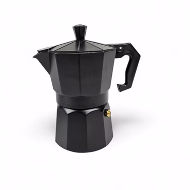 Espresso Kocher Aluminium Schwarz 3 Tassen 135 ml Espressokocher Kitchen Club
