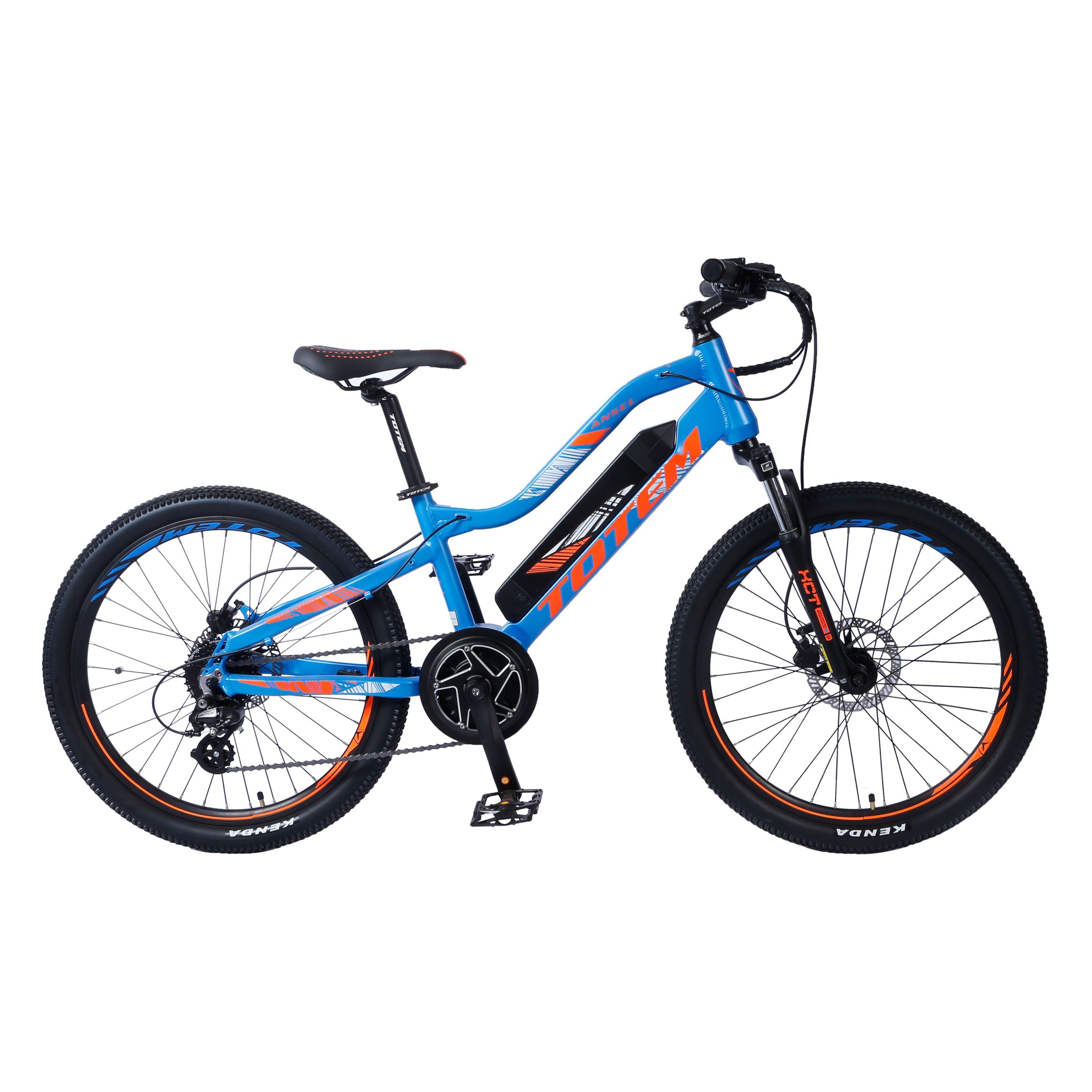E-Bike Mountainbike 24" orange/blau