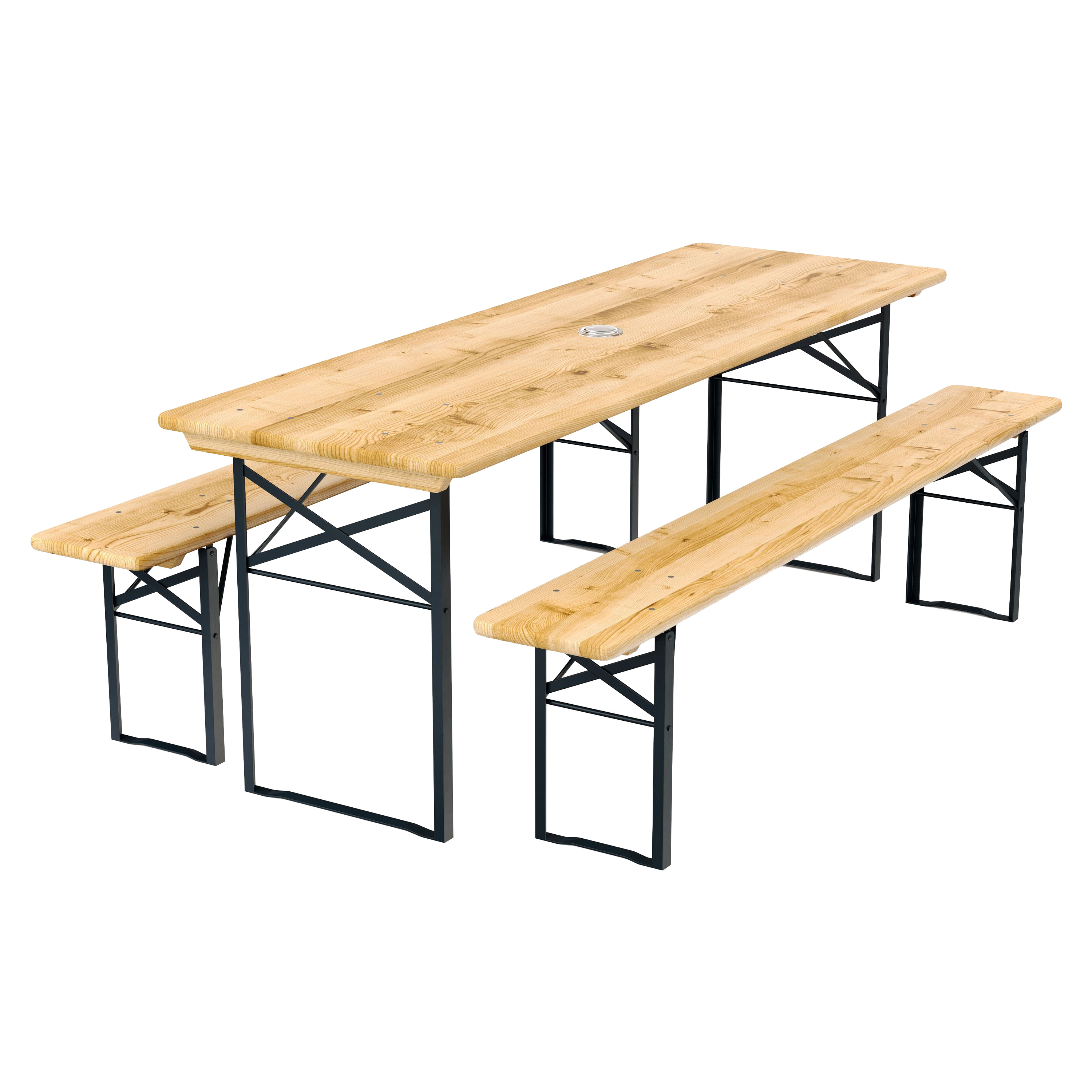 Image of Festbank Bierzeltgarnitur mit Schirmloch 177 x 46/23 cm