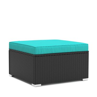 Ottomane KRETA schwarz/türkis