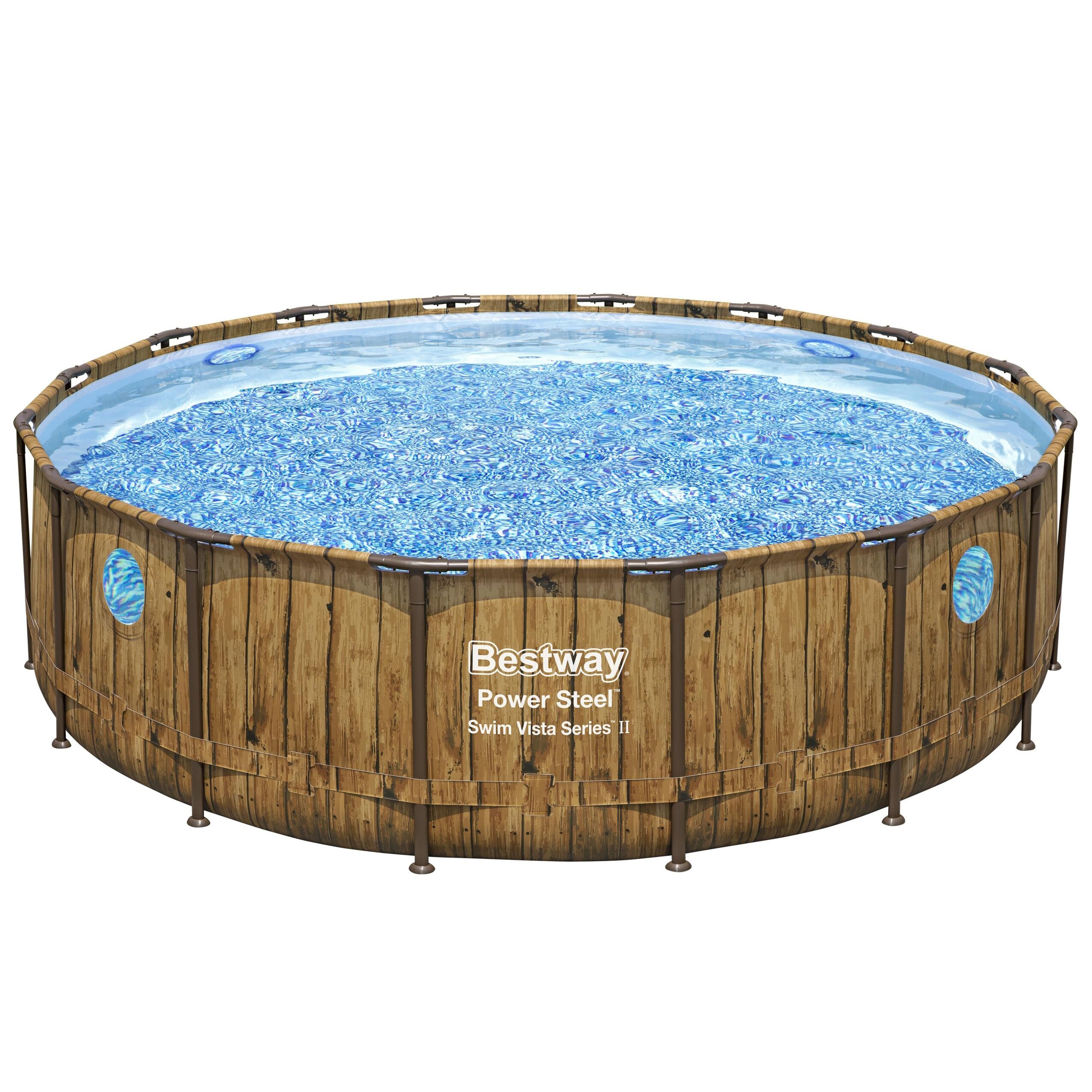 Bestway Pool Komplett-Set Holz-Optik 488 x 122 cm