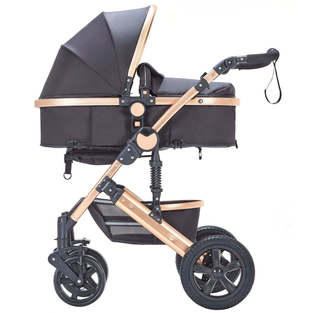 Kinderwagen COZY 2-in-1 schwarz/gold | GONSER.CH