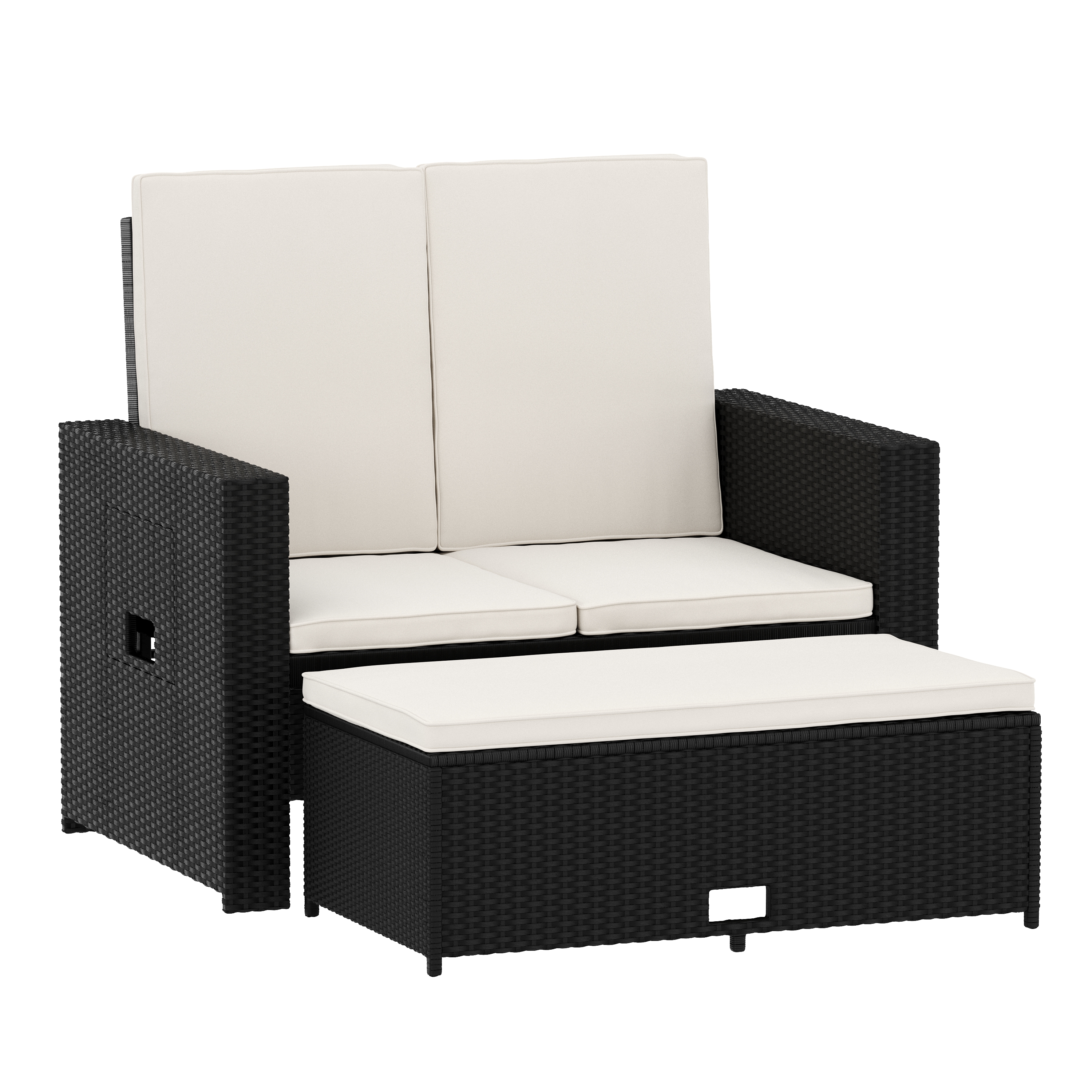 Gartenmöbel Set TAMPA schwarz/beige