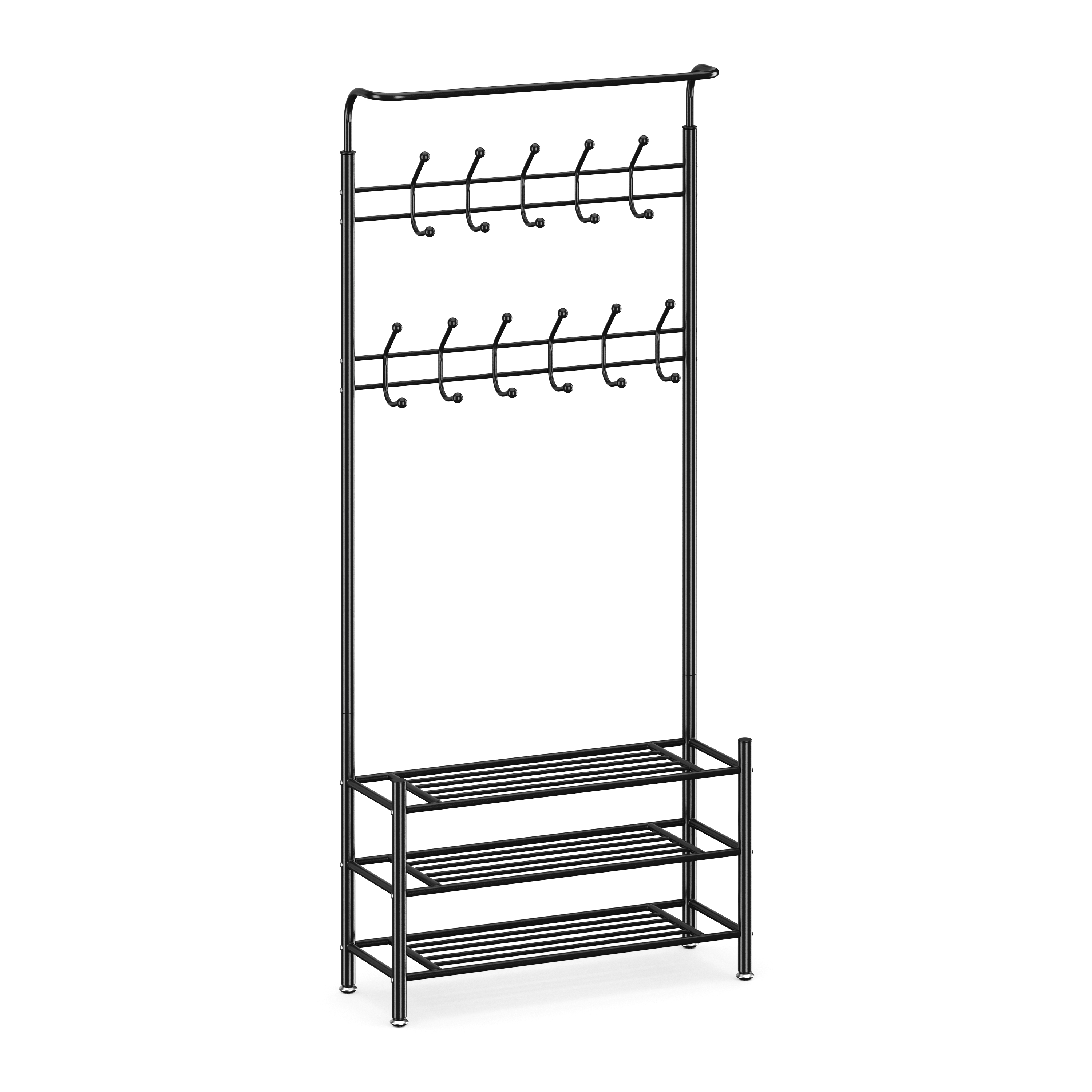 Garderobe Schuhregal 80 x 186 cm schwarz