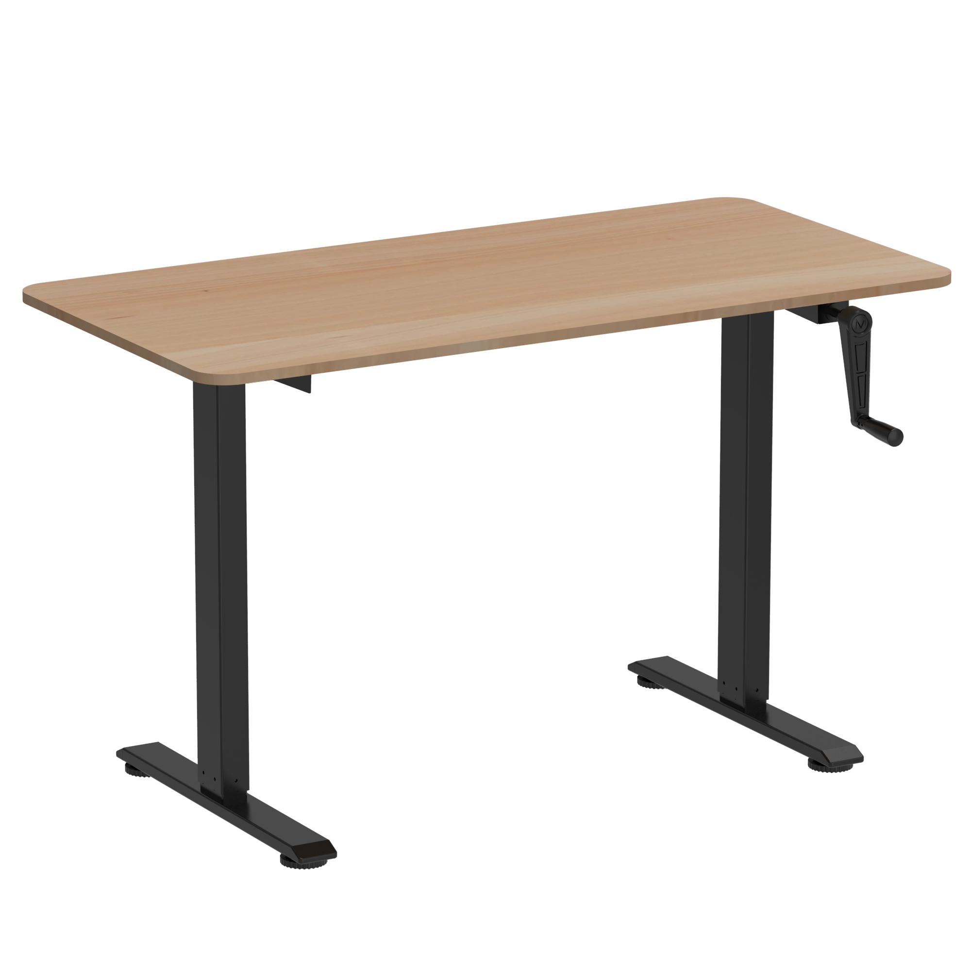 Image of Stehpult manuell höhenverstellbar hellbraun/schwarz 120 x 60 cm