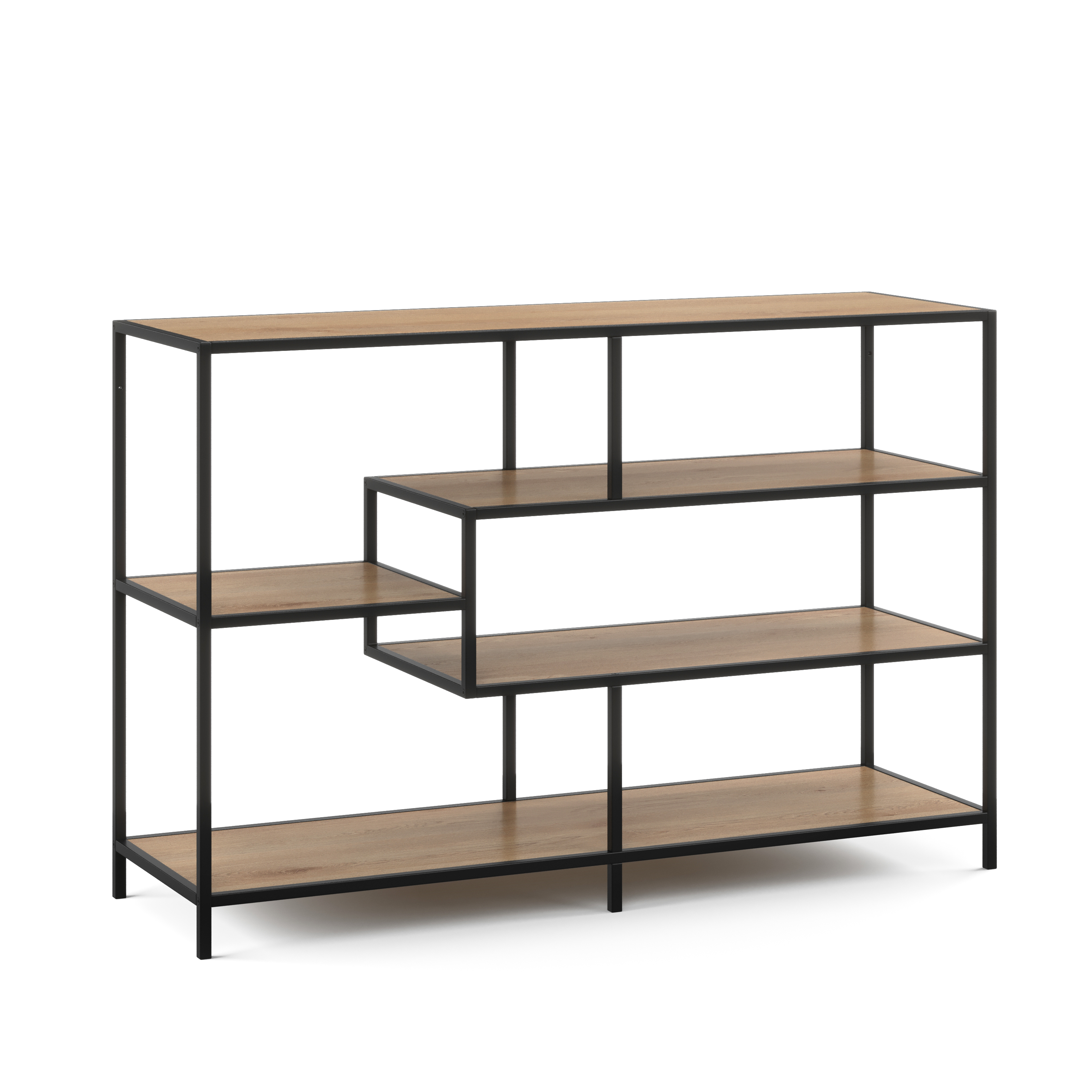 Bücherregal SEAFORD 117 x 78 cm braun/schwarz