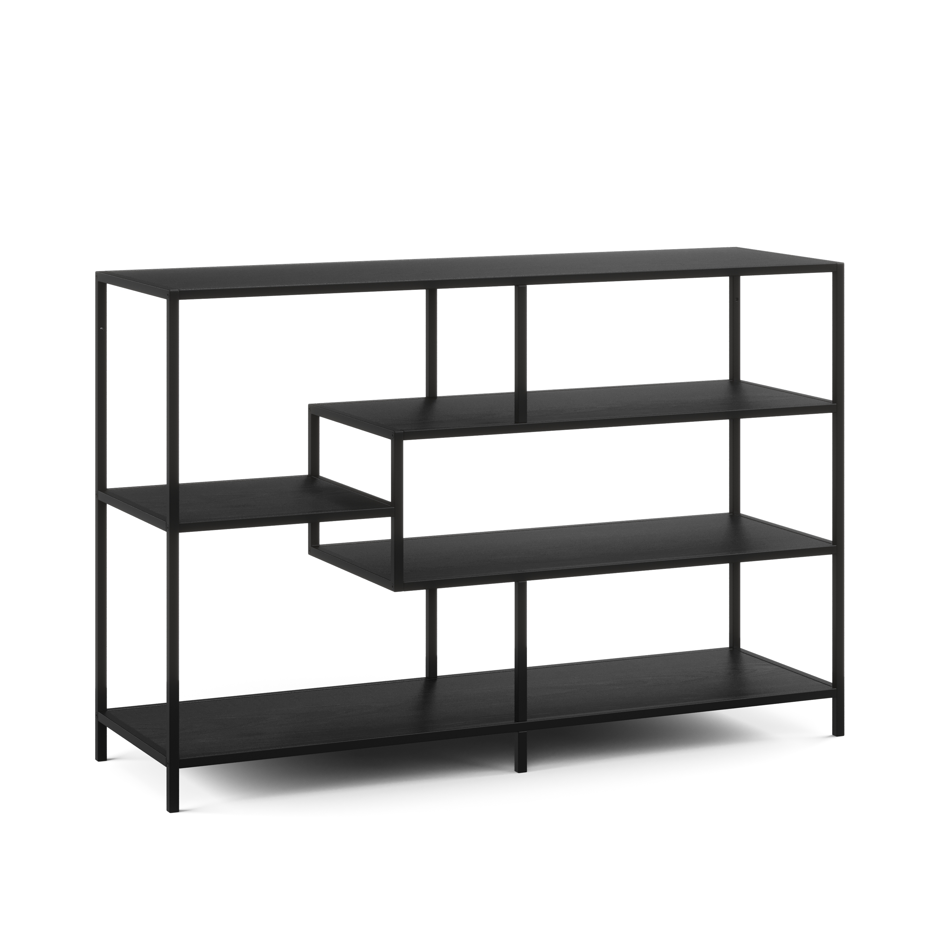 Bücherregal SEAFORD 117 x 78 cm schwarz