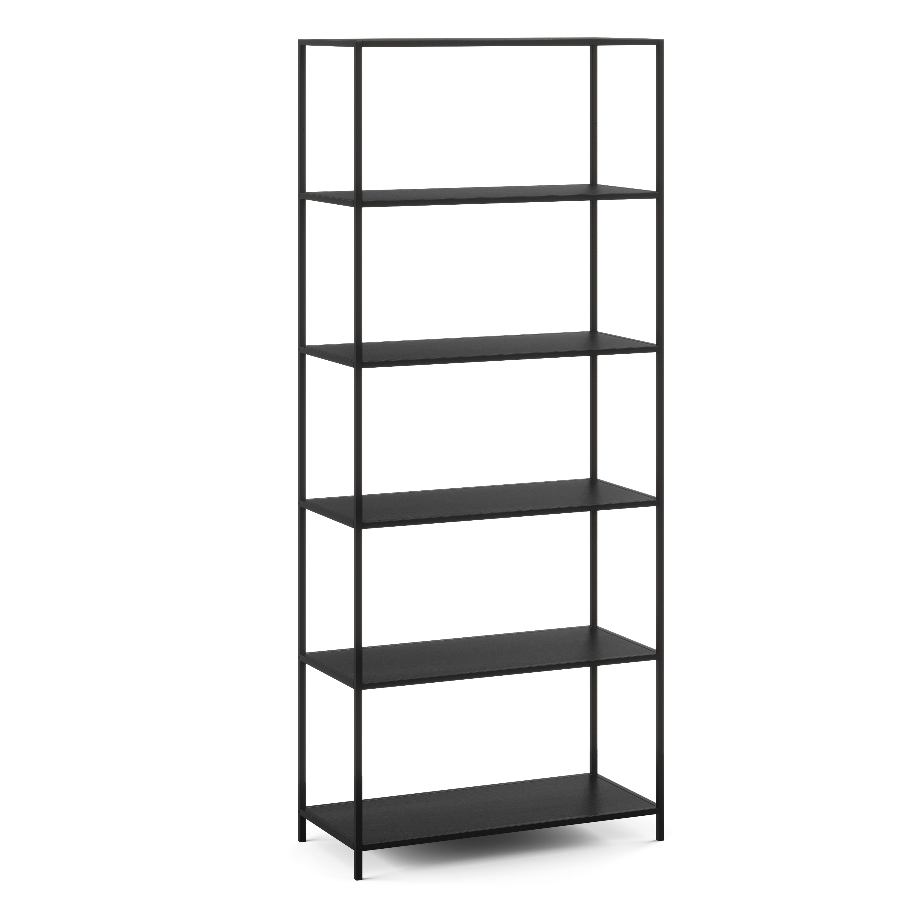 Bücherregal SEAFORD 77 x 185 cm schwarz