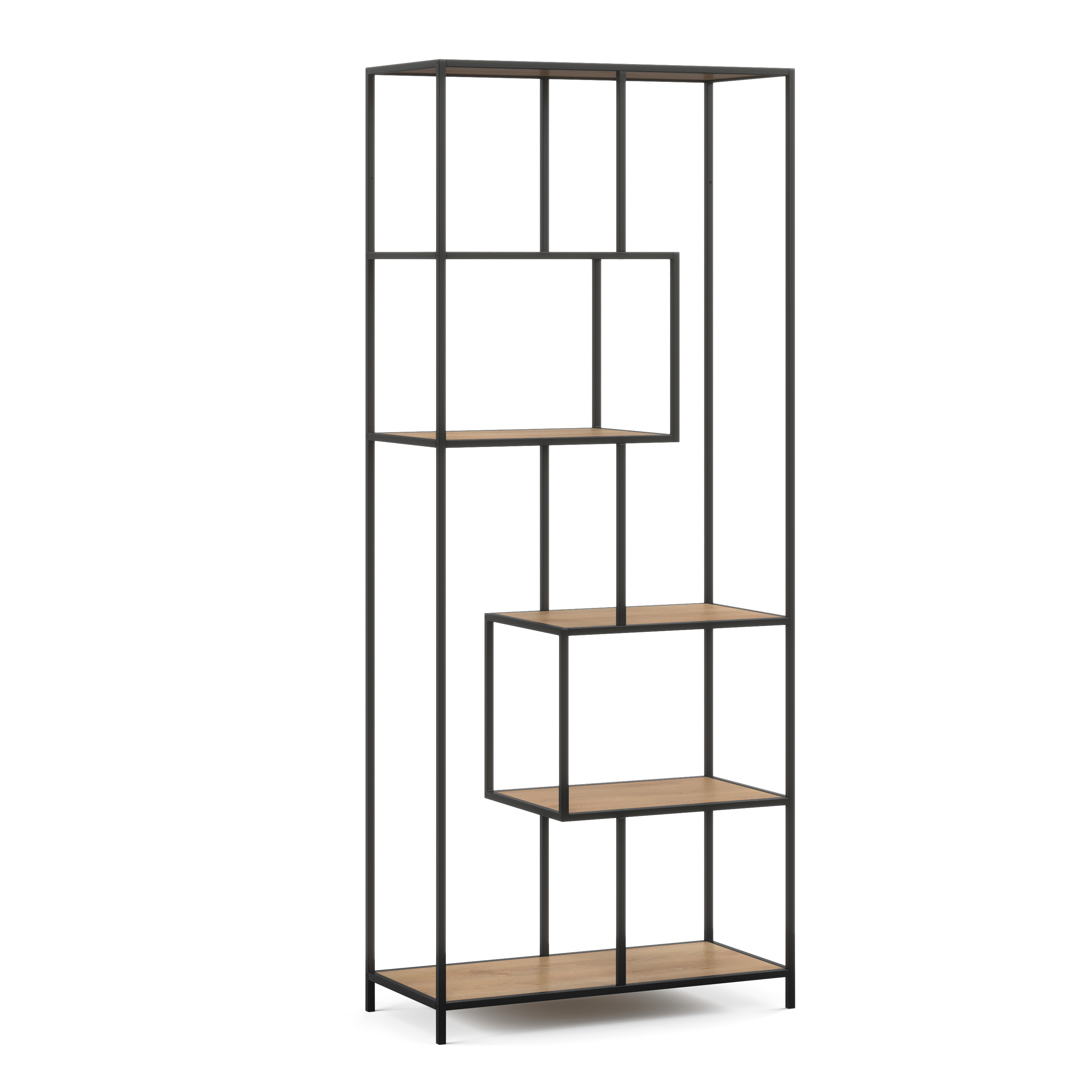 Bücherregal SEAFORD  77 x 185 cm braun/schwarz