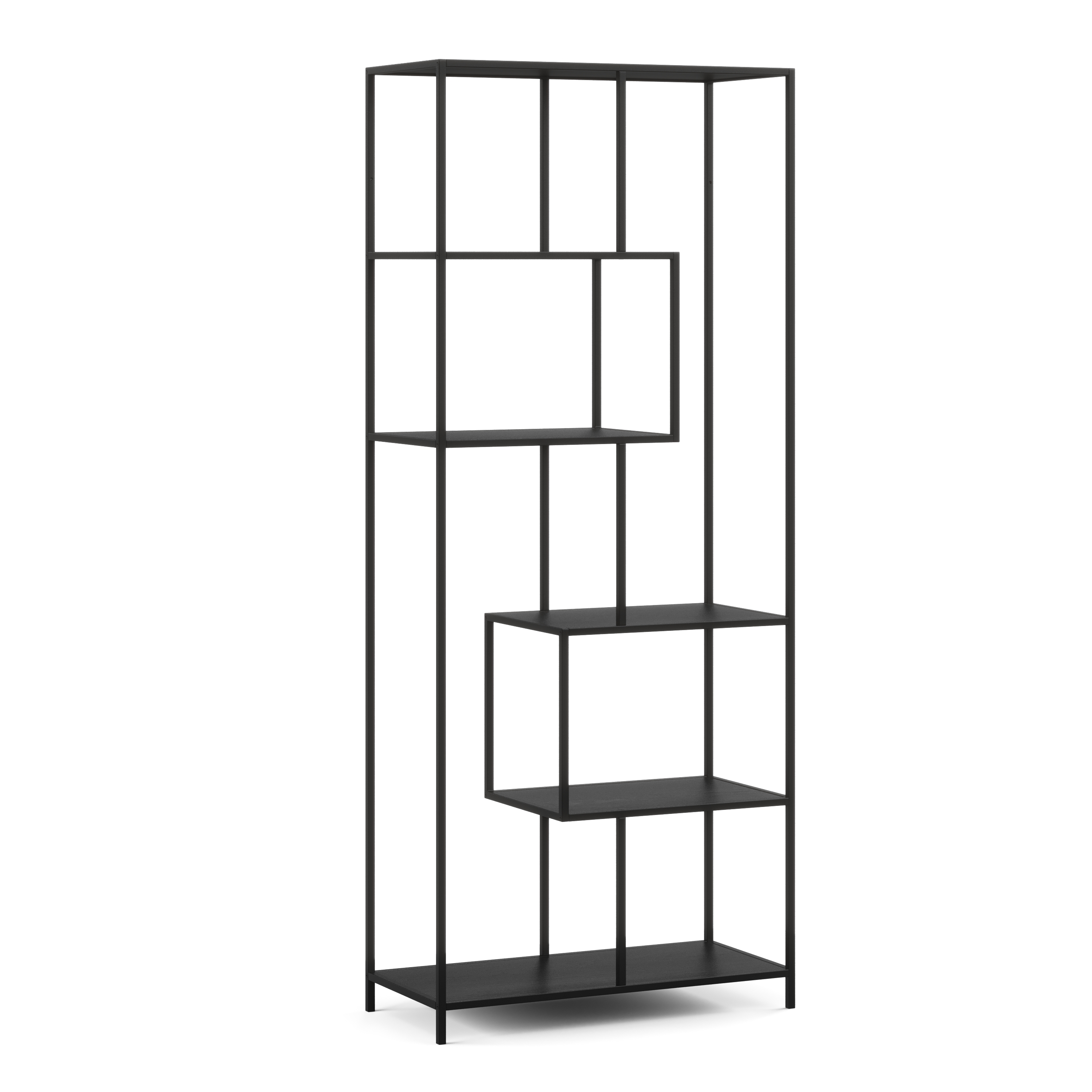 Bücherregal SEAFORD 77 x 185 cm schwarz