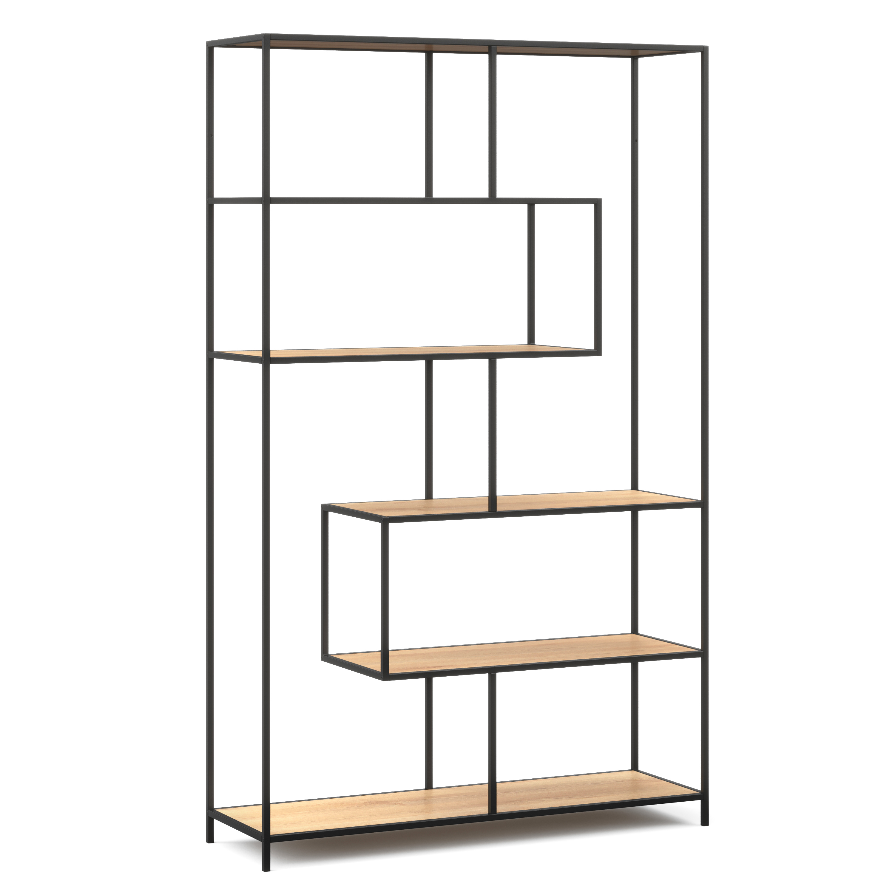 Bücherregal SEAFORD 117 x 185 cm braun/schwarz