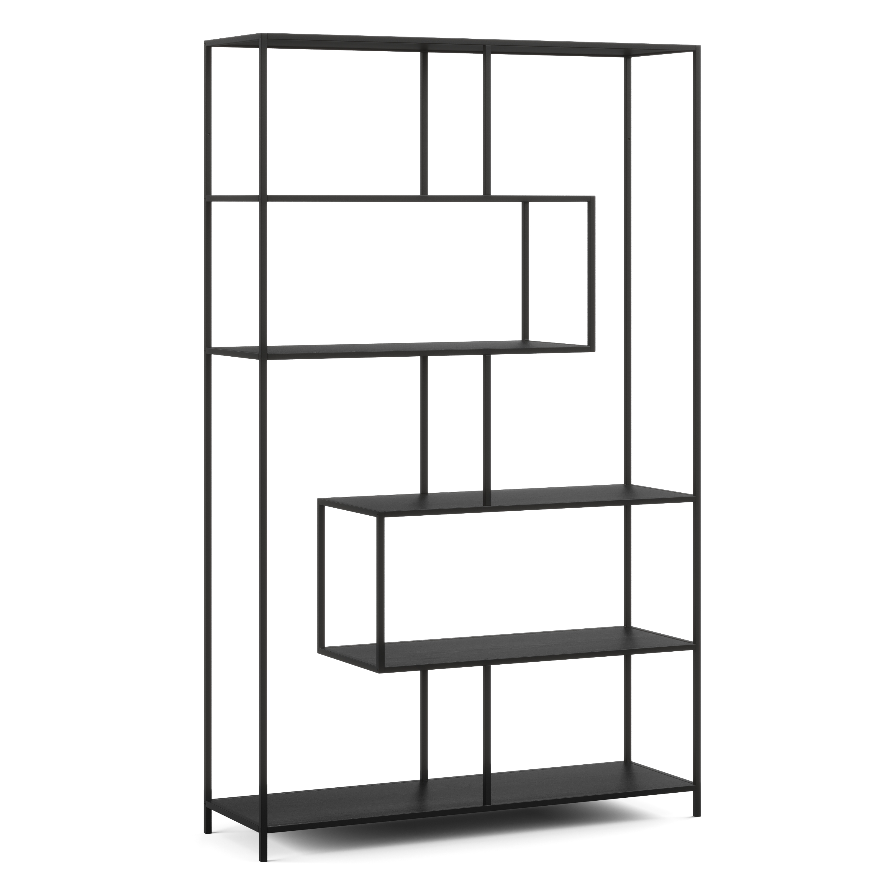 Bücherregal SEAFORD 117 x 185 cm schwarz