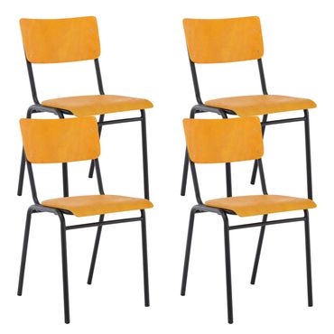 Esszimmerstuhl AKITO 4er Set braun