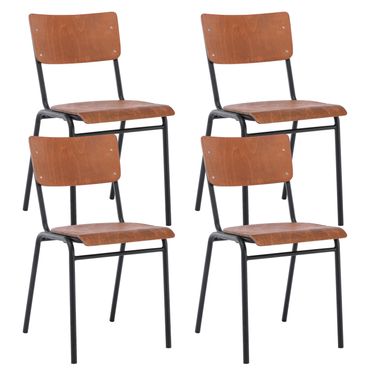 Esszimmerstuhl AKITO 4er Set braun