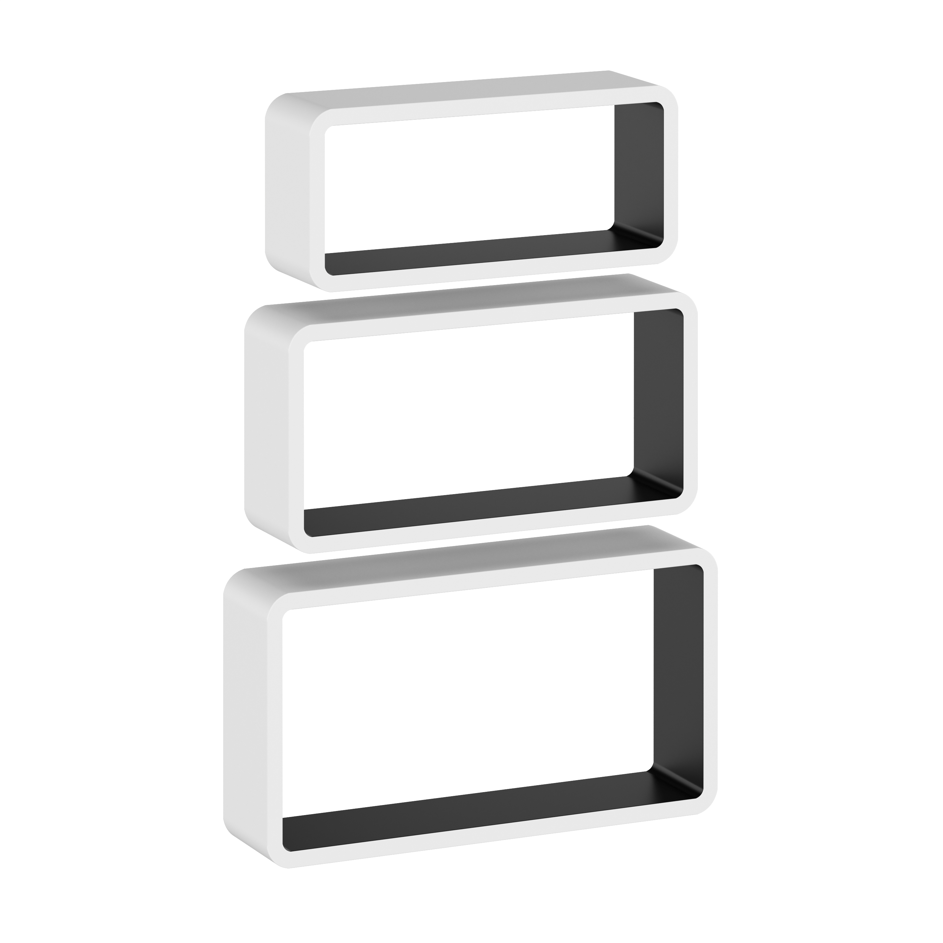 Image of Wandregal NOVA 3er Set weiss/schwarz