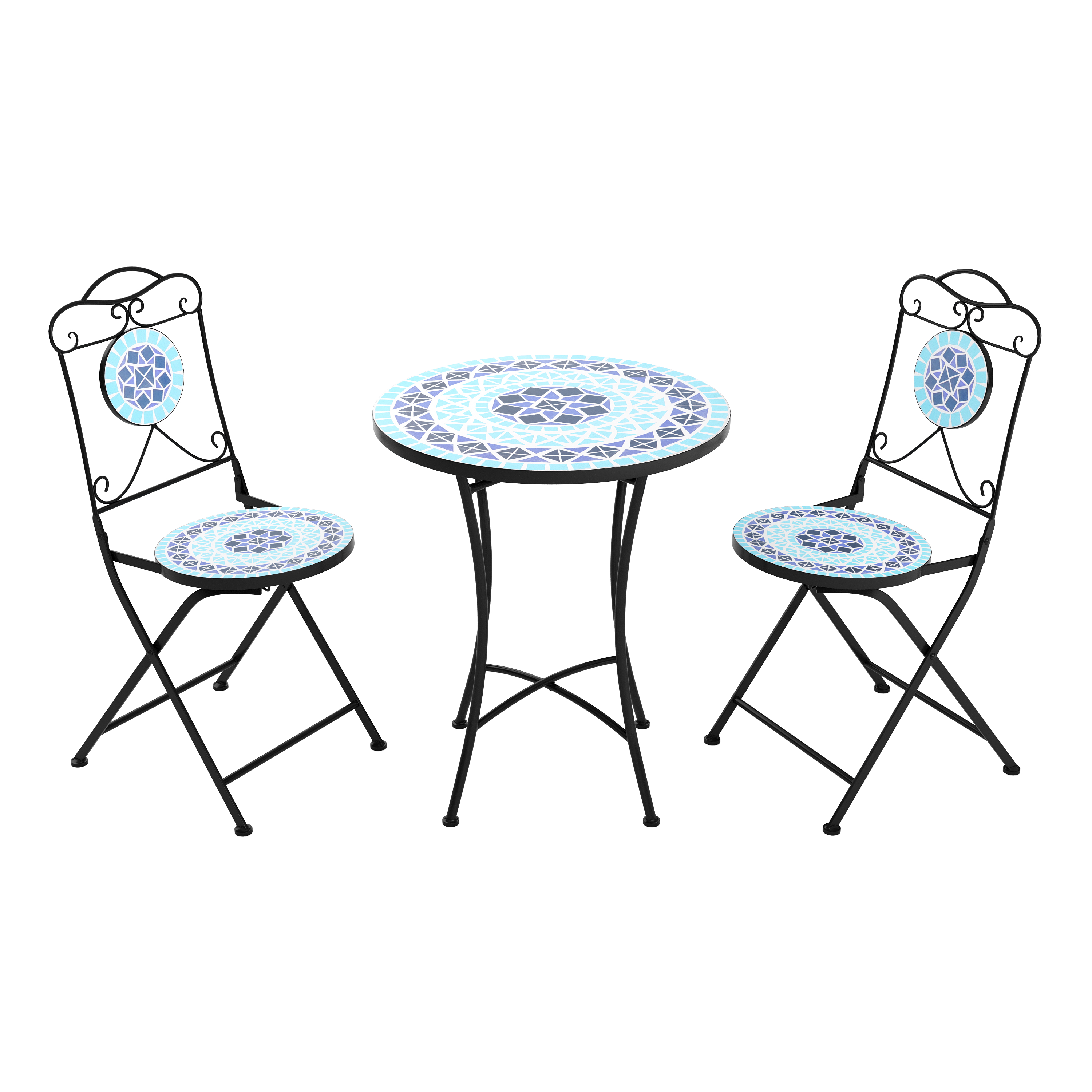 Bistroset MOSAIK 3-teilig blau