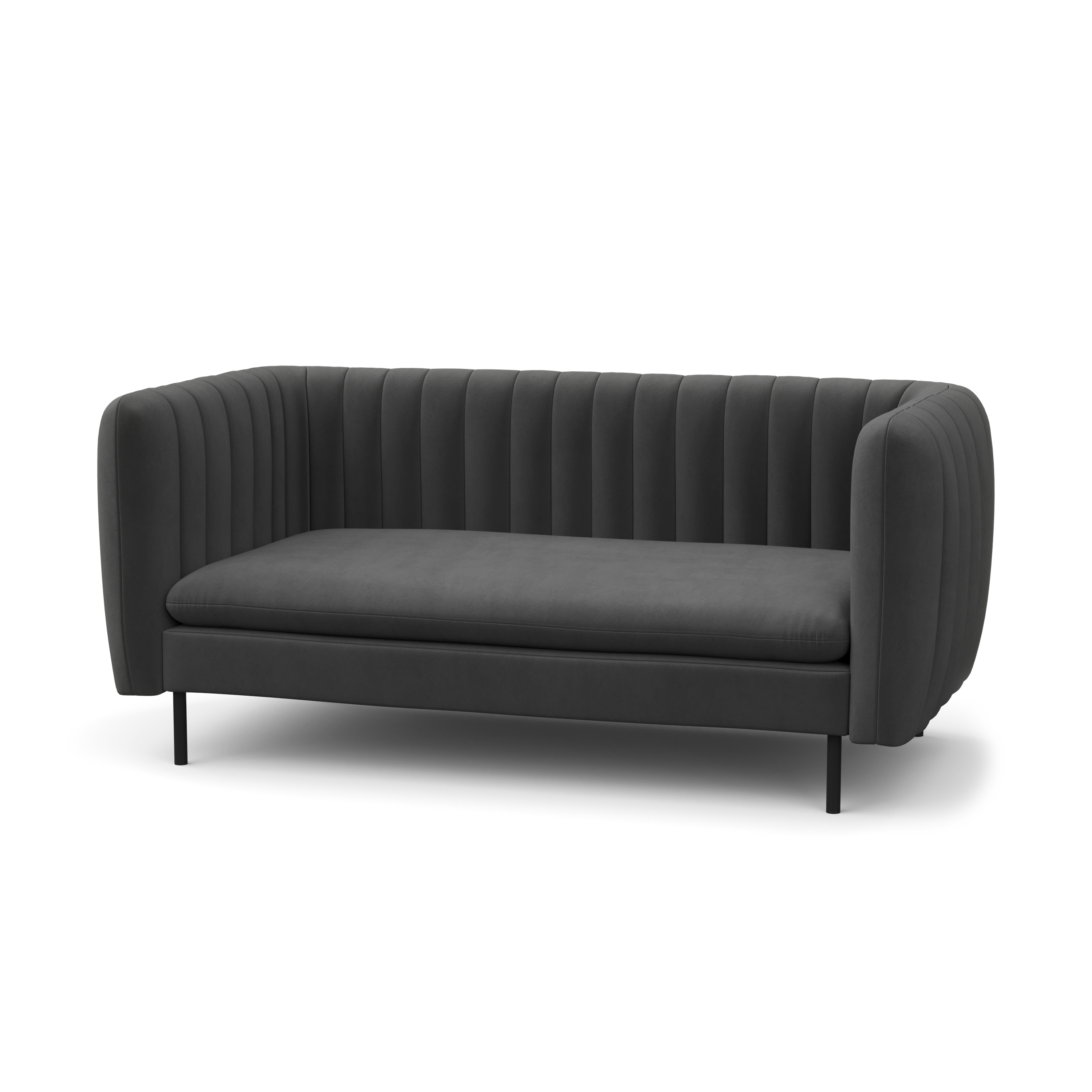 Sofa Samt ASHLEY 2-Sitzer anthrazit