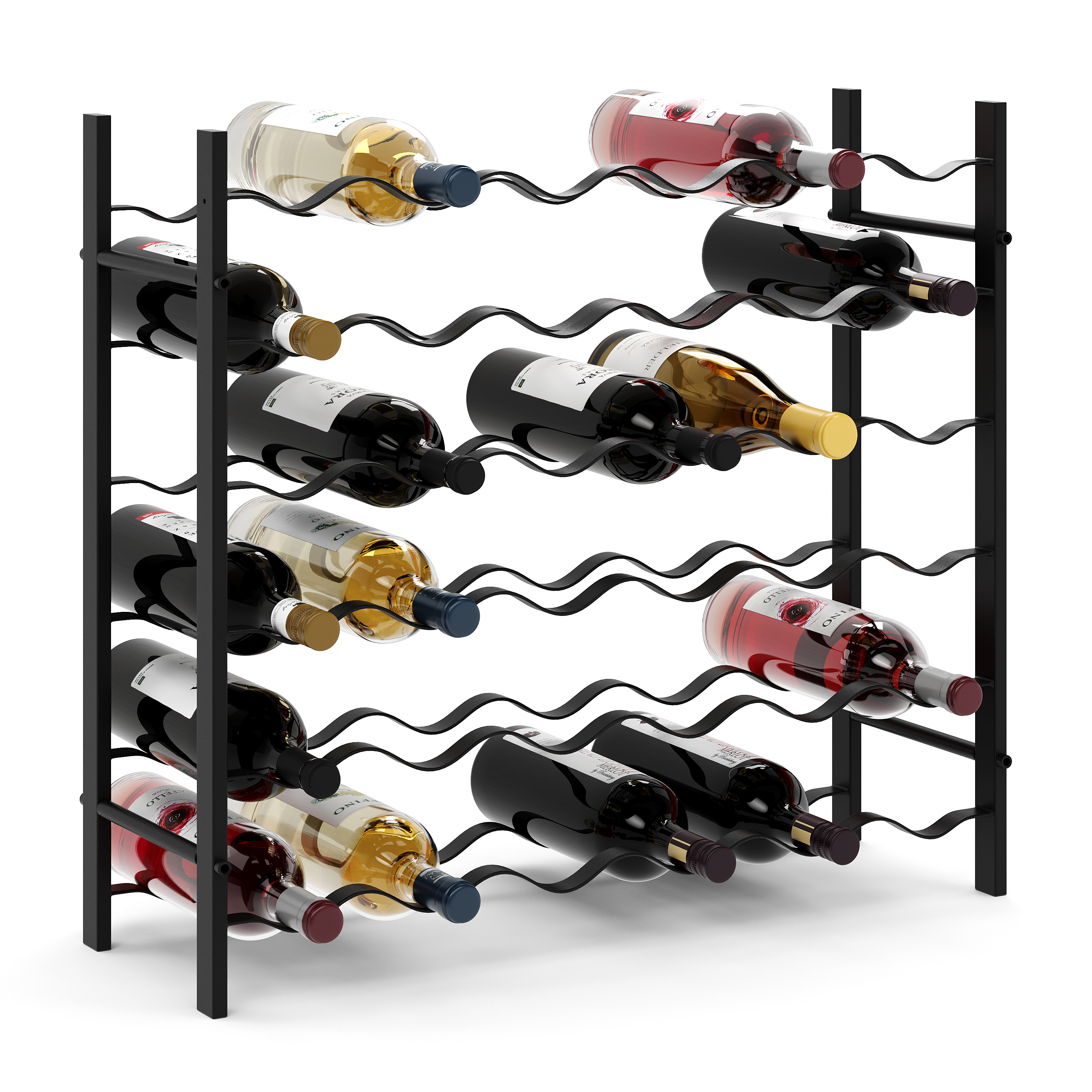 Weinregal Eisen für 36 Flaschen schwarz