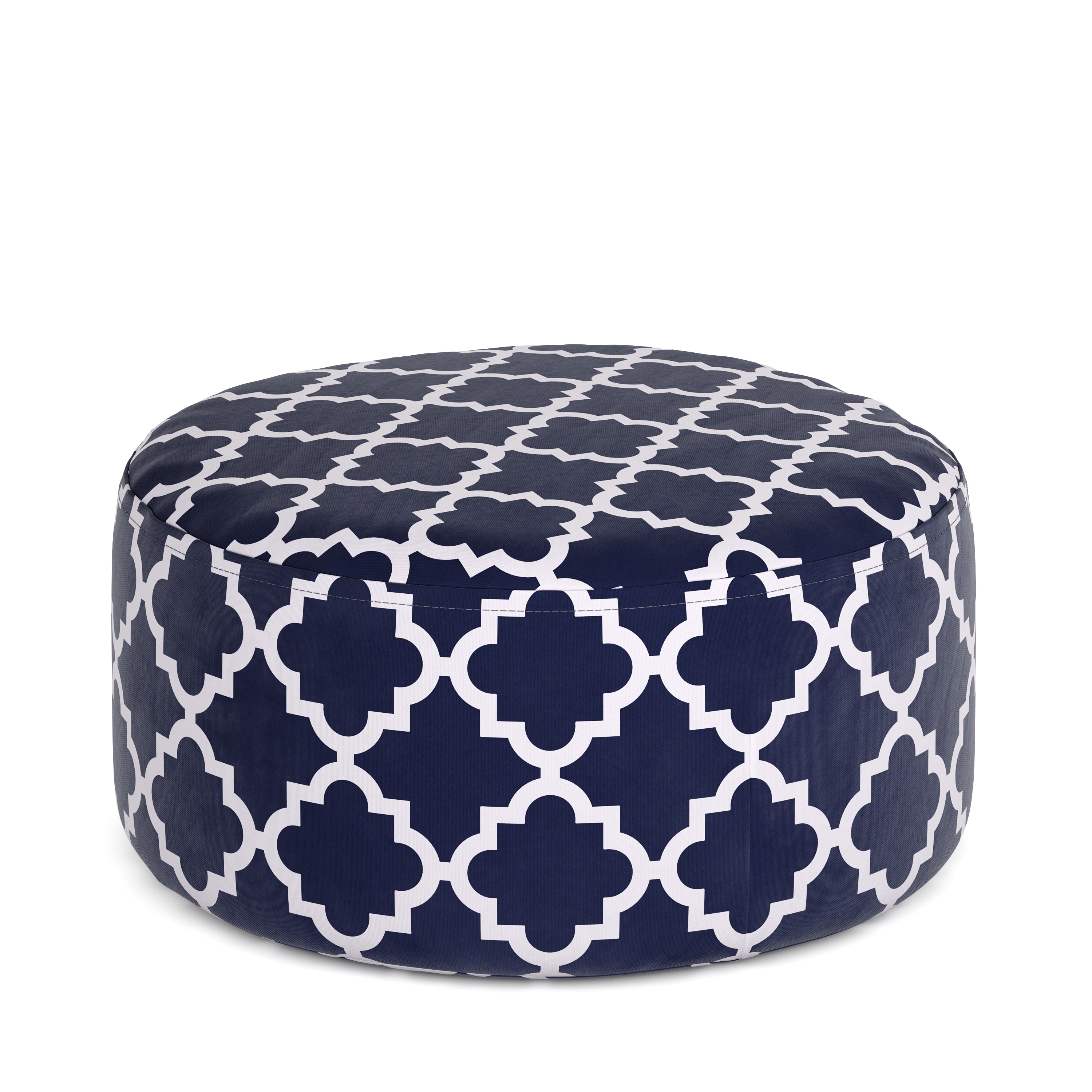 Image of Outdoor Pouf aufblasbar PATTY dunkelblau/weiss