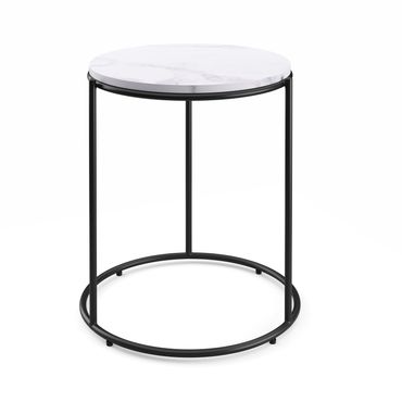 Beistelltisch ELMA rund weiss/schwarz