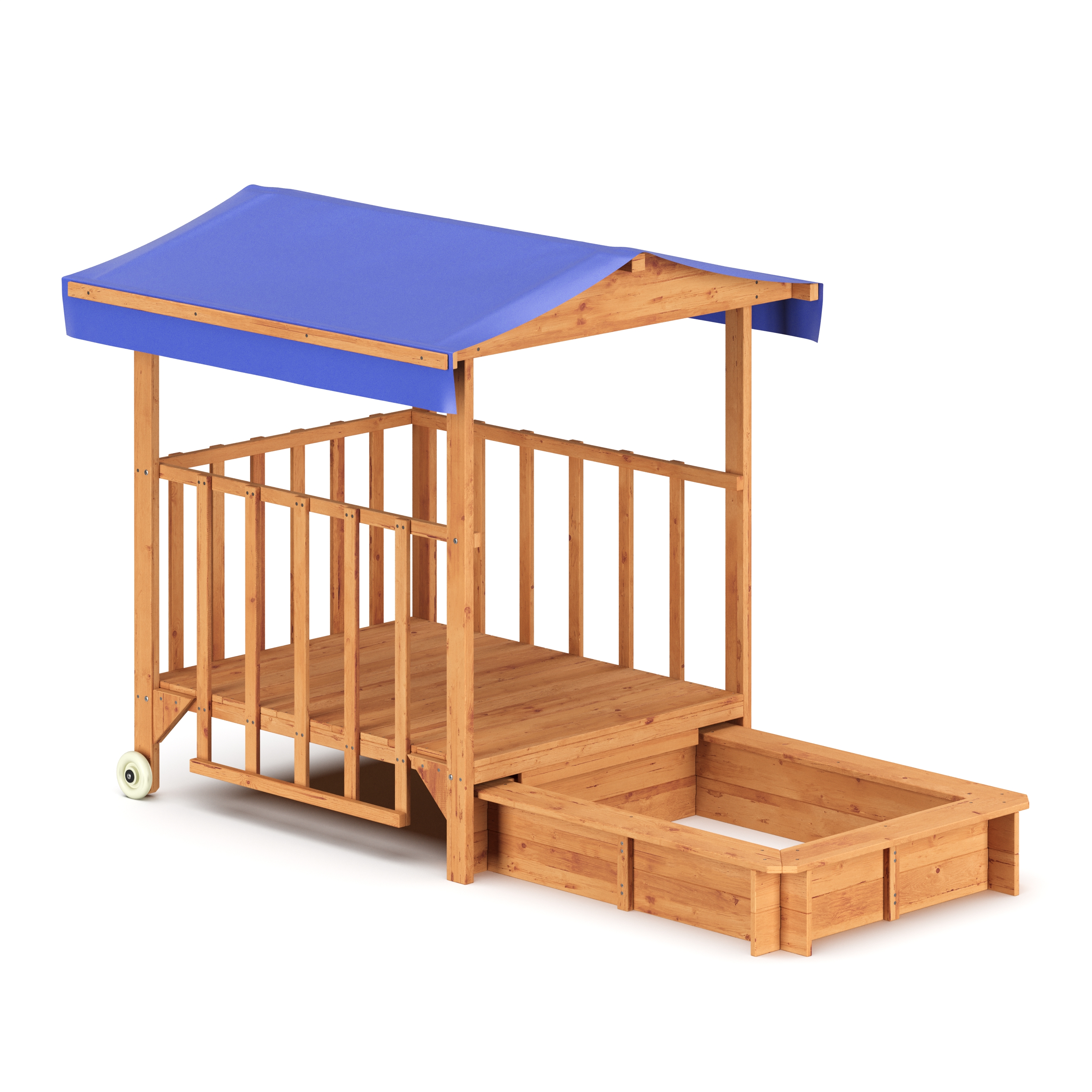 Image of Spielhaus Holz mit Sandkasten