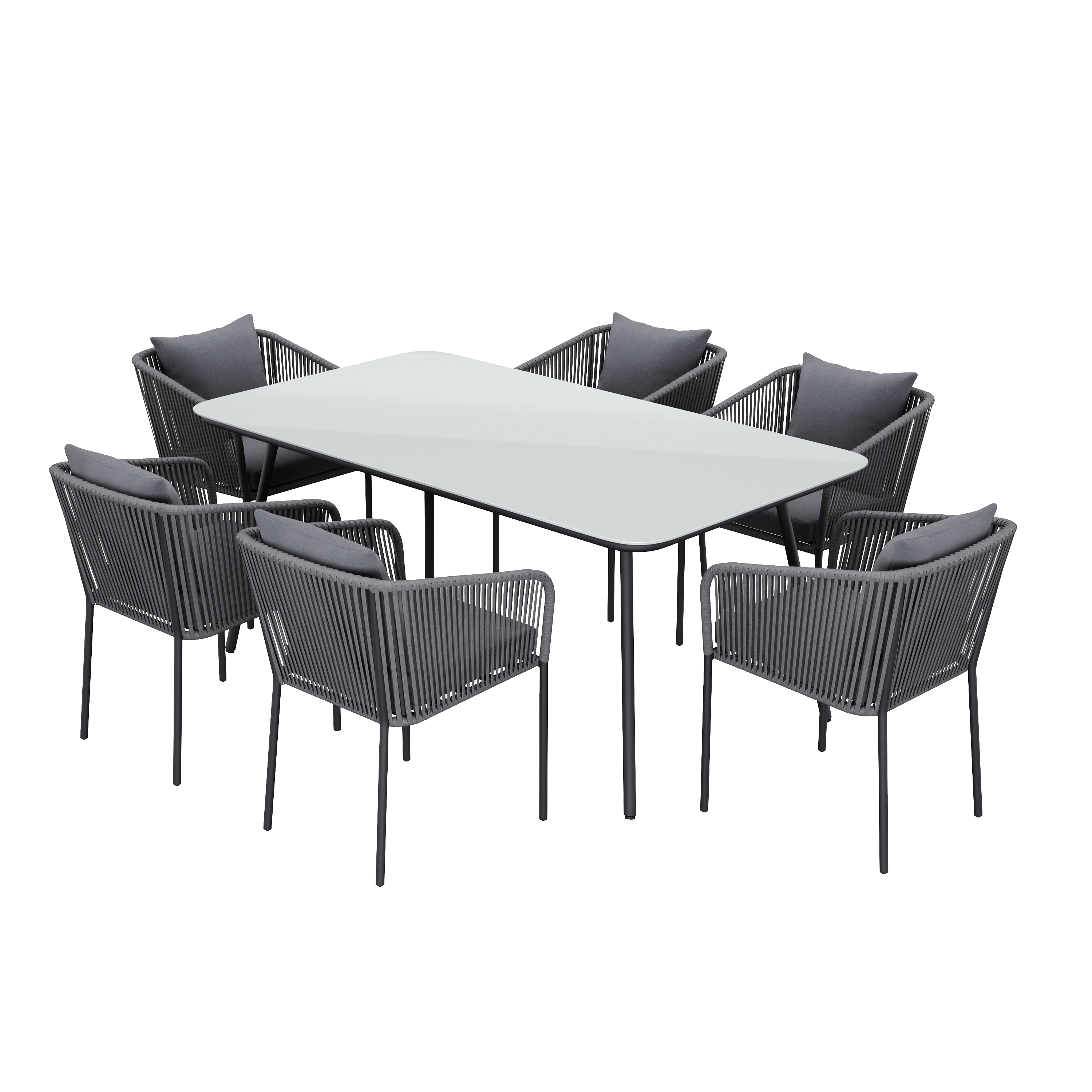 Gartenmöbel Set MARCELLO 7-teilig anthrazit